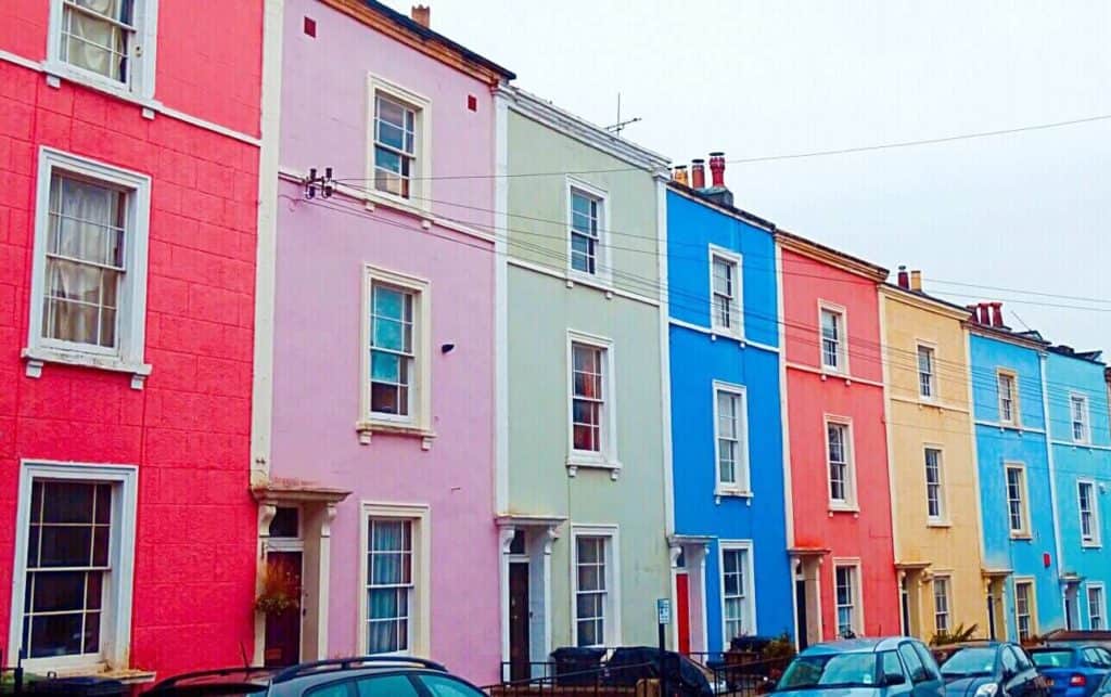 Vibrant street in Clifton Bristol