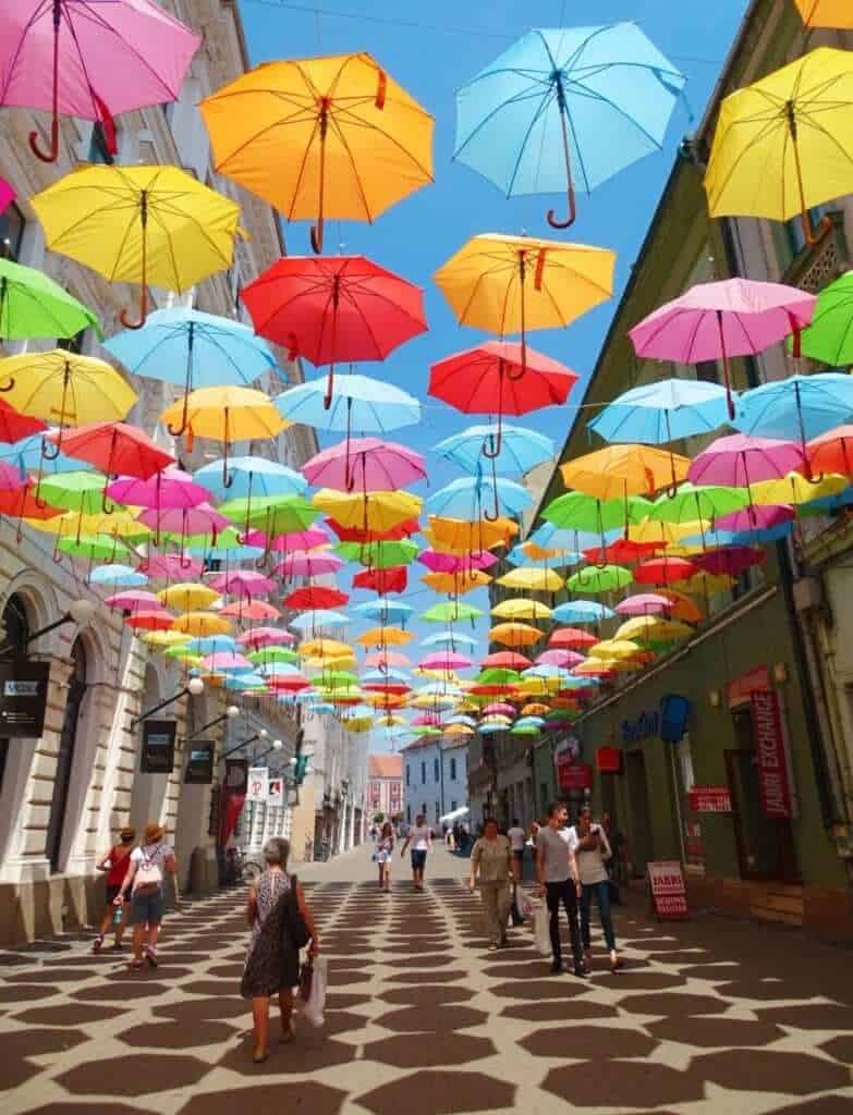 Umbrella street things to do Timisoara Romania