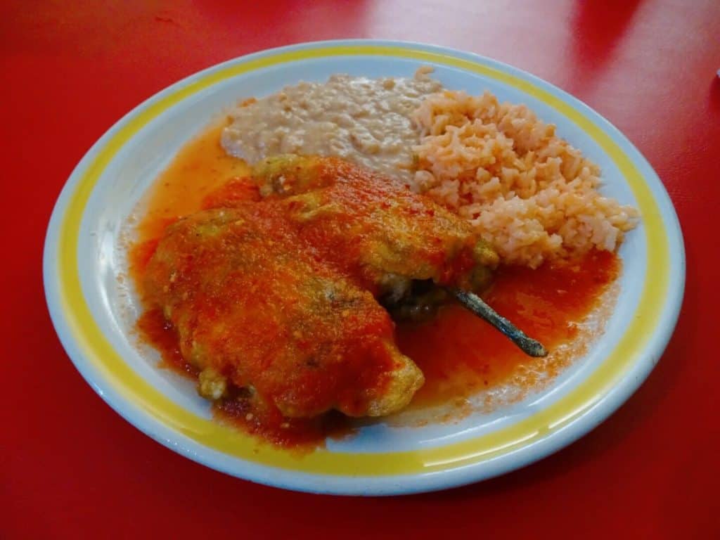 Chile rellano typical Mexican dish