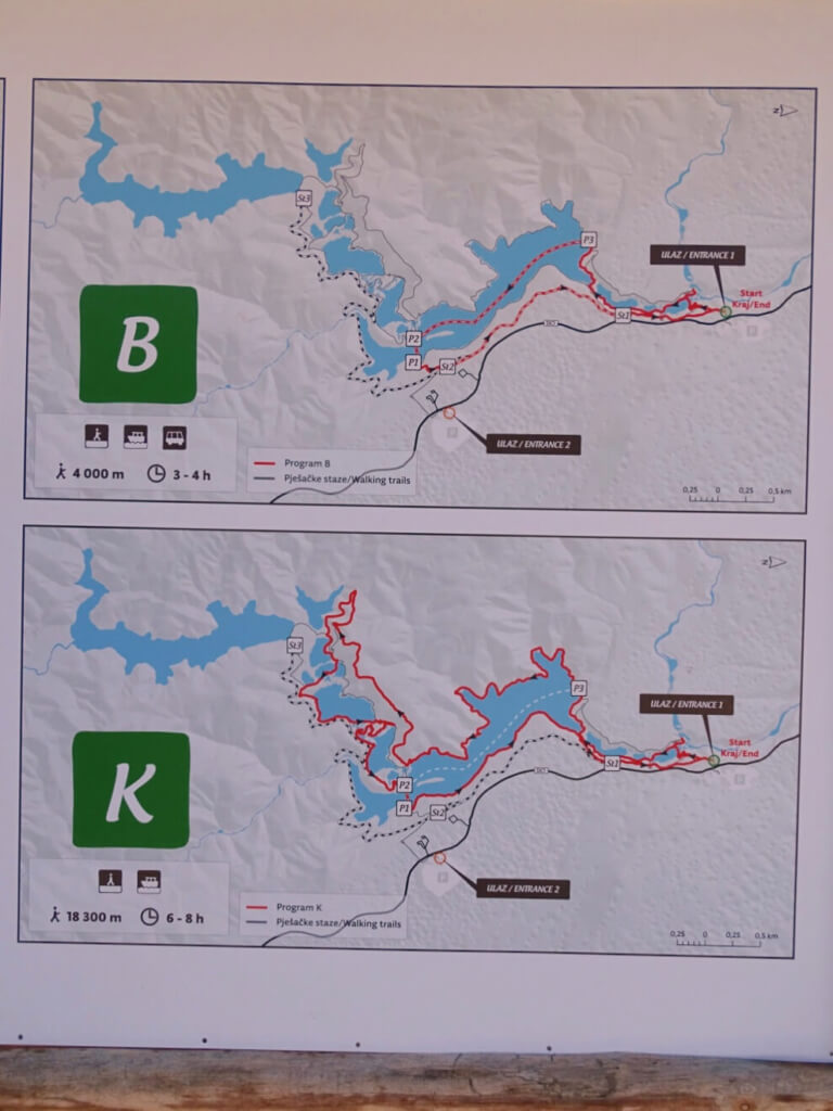 Hiking routes B and K