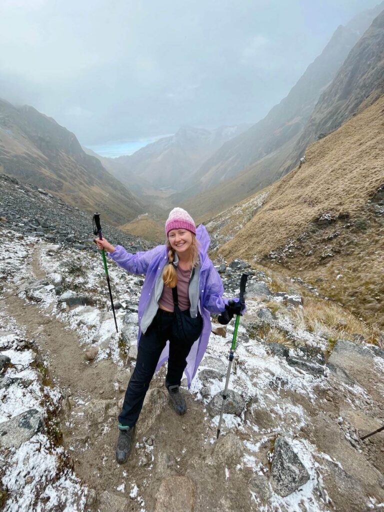 Trekking in the snow