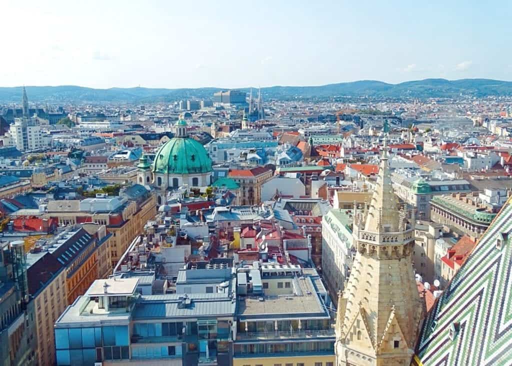 View from St Stephen's Vienna itinerary