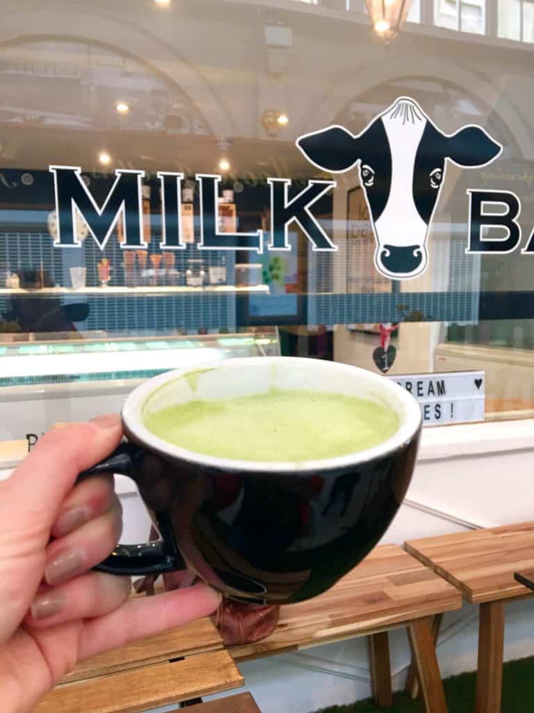 Matcha latte at Milk Bar Inverness