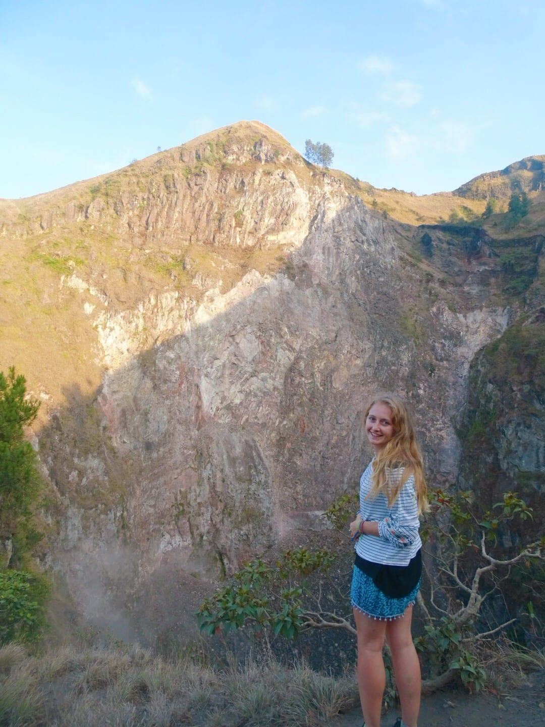 Hiking Mount Batur Bali crater at sunrise