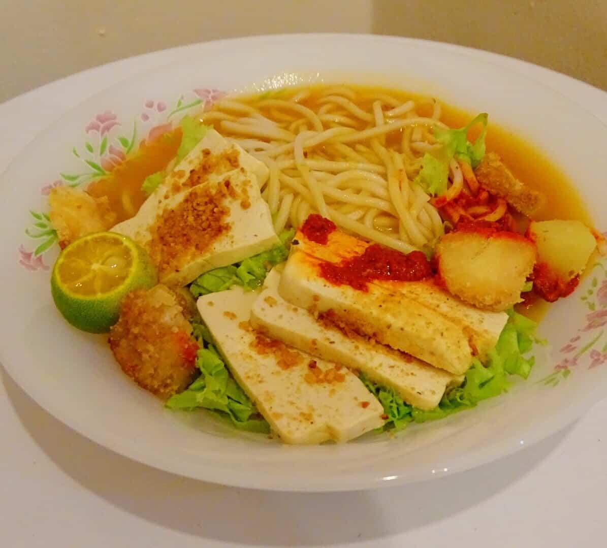 Tofu noodles at Pin Xin Vegan Cuisine George Town Penang