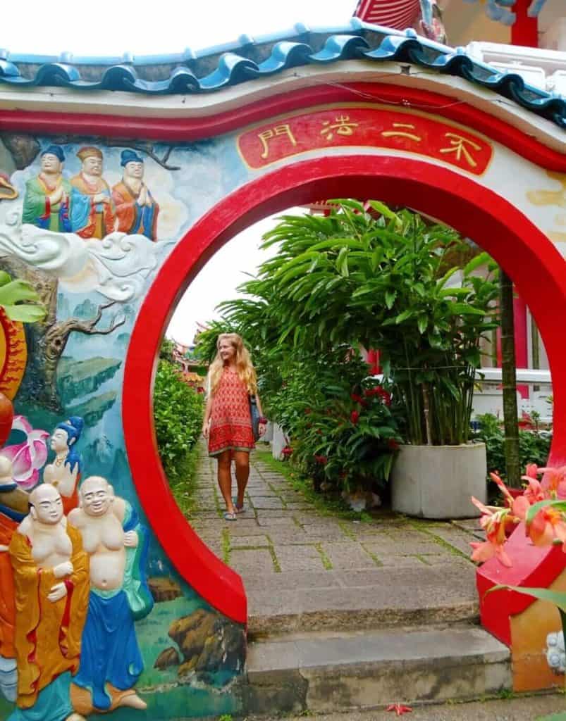 Colourful archway Kek Lok Si Temple Penang