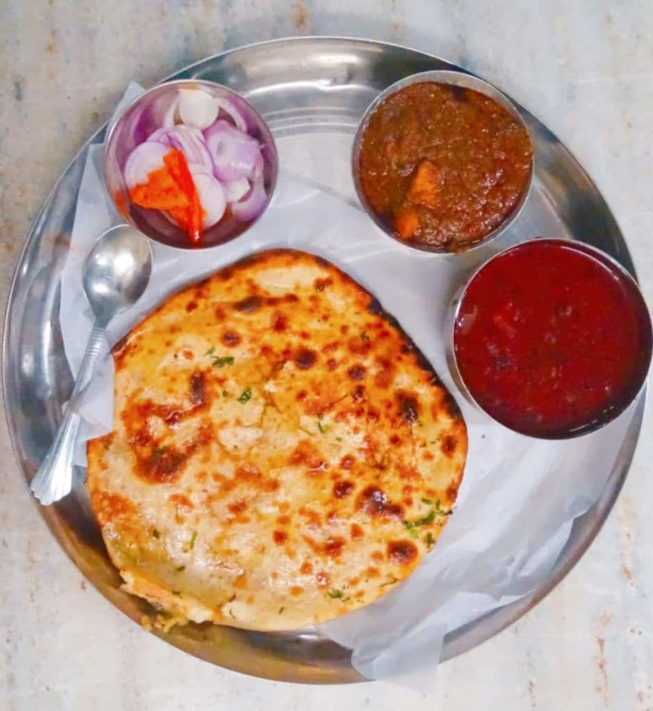 Palak paneer and roti at Kesar de Dhaba Amritsar