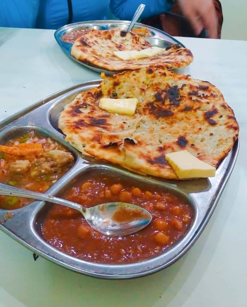 Kulcha Indian breakfast at Bhai Kulwant Singh Kulchian Wale Amritsar