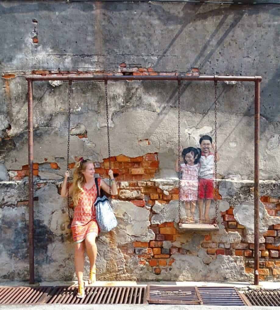 Children on a swing 