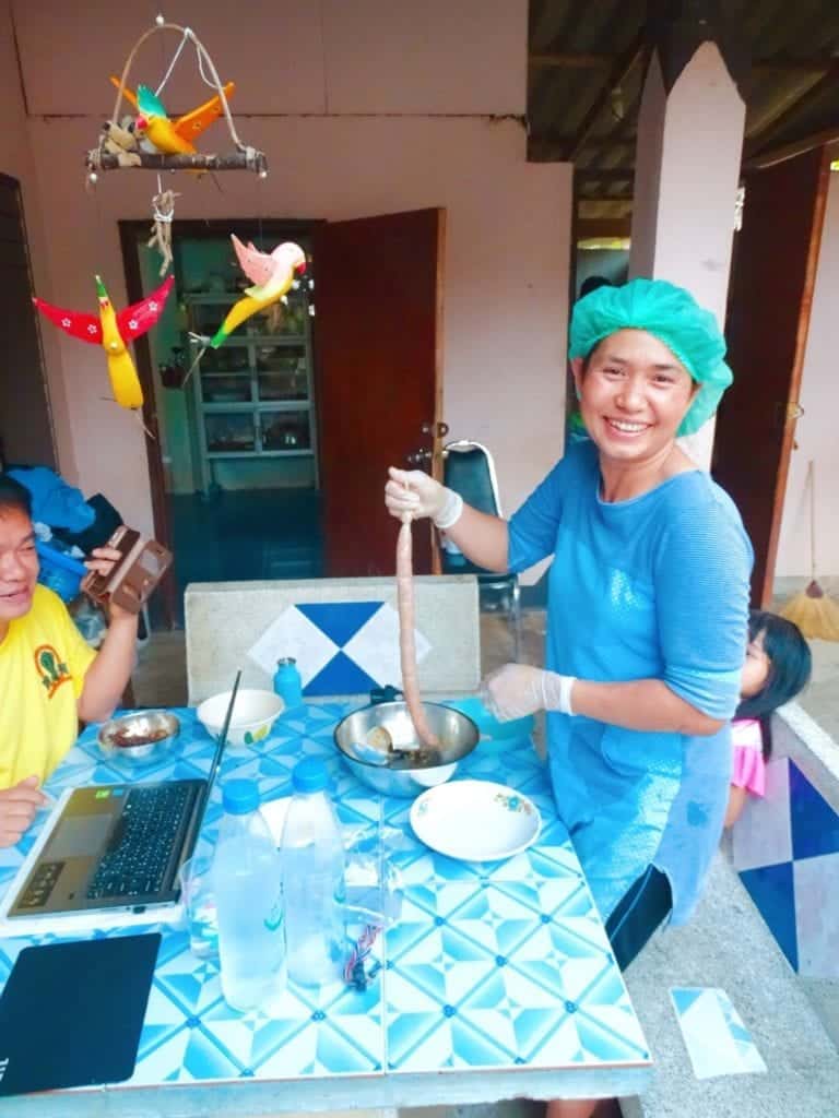 Meal prep during Tung Lakorn Duara Homestay