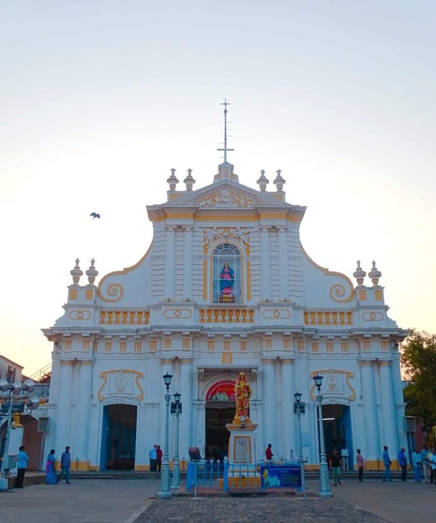 Immaculate Conception Cathedral at sunset Pondicherry