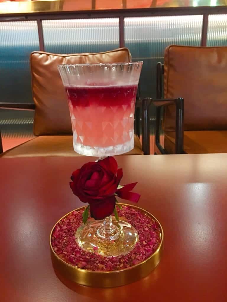 Pink cocktail at Getcha Hostel & Bistro Taichung