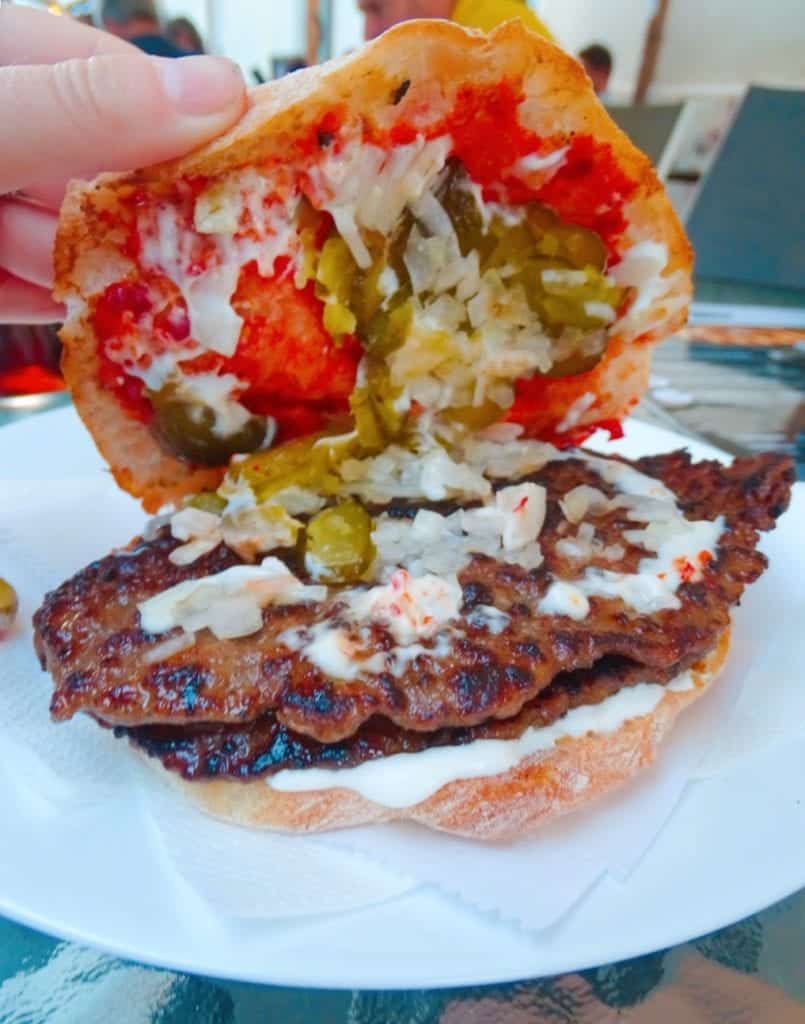 Serbia burger at Lera's Bistro 