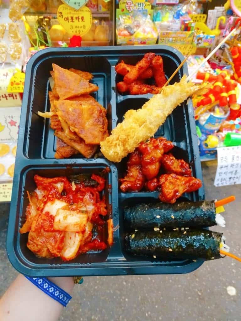 Korean lunchbox meal Tongin market