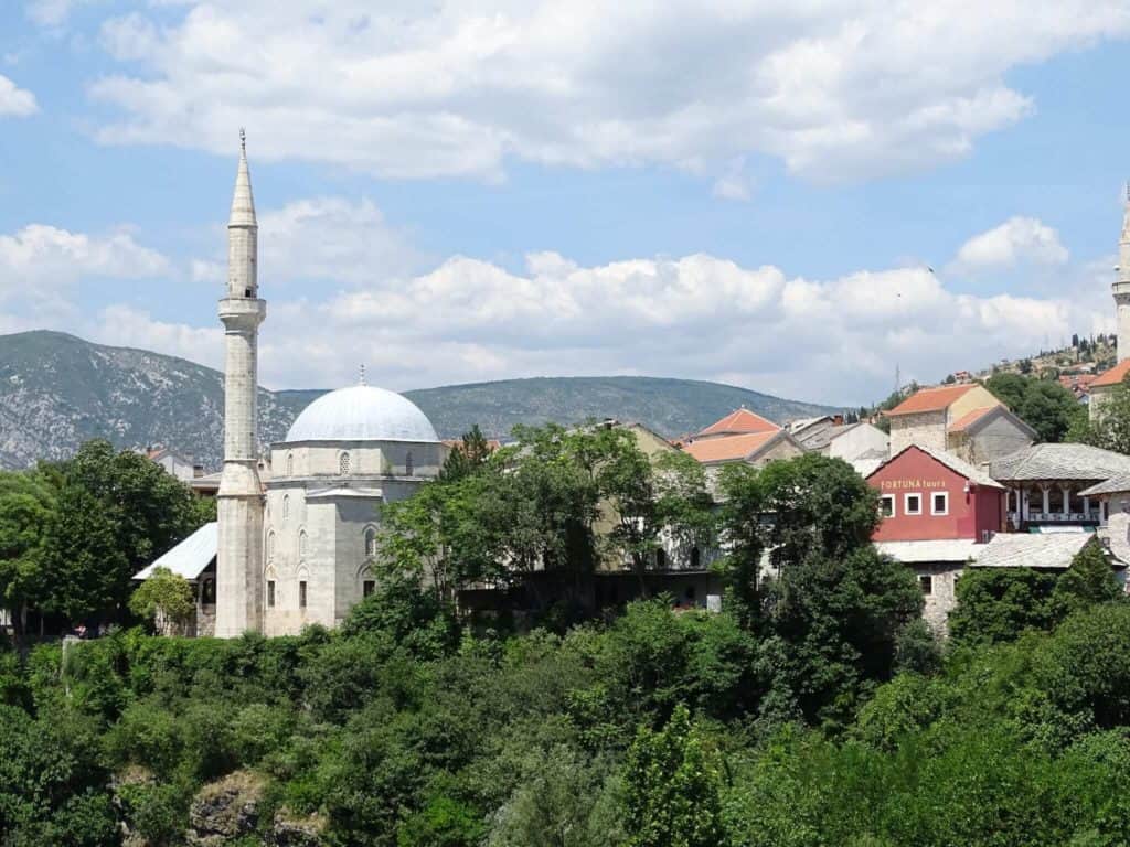 Mosque and countryside in Mostar Bosnia