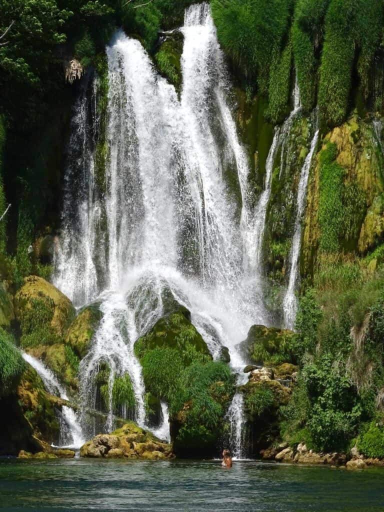 Waterfall and greenery in Bosnia 