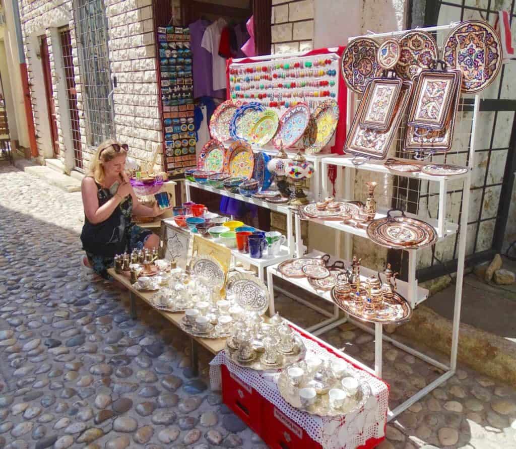 Colourful shops in Mostar