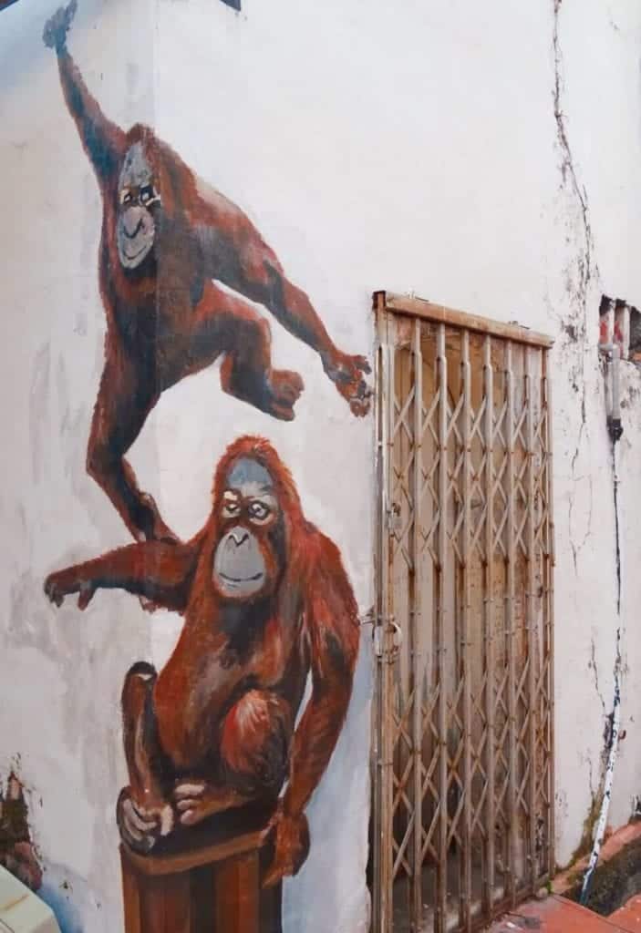 Orangutan street art Melaka 