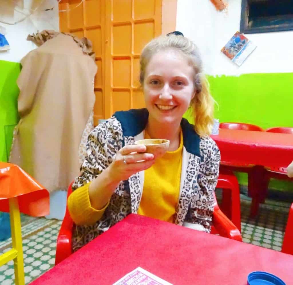 Girl drinking mezcal in Mexico City