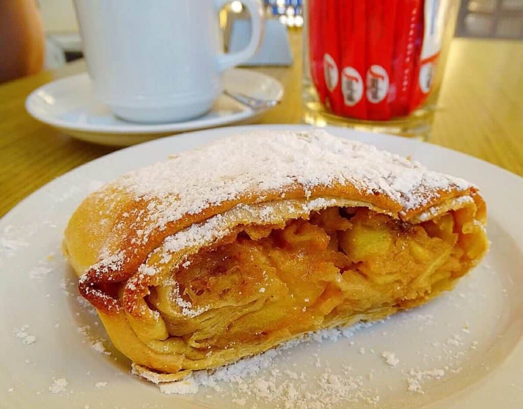 Apple strudel at Schönbrunn Palace Vienna