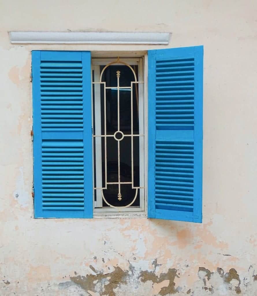 Blue window on Train Street