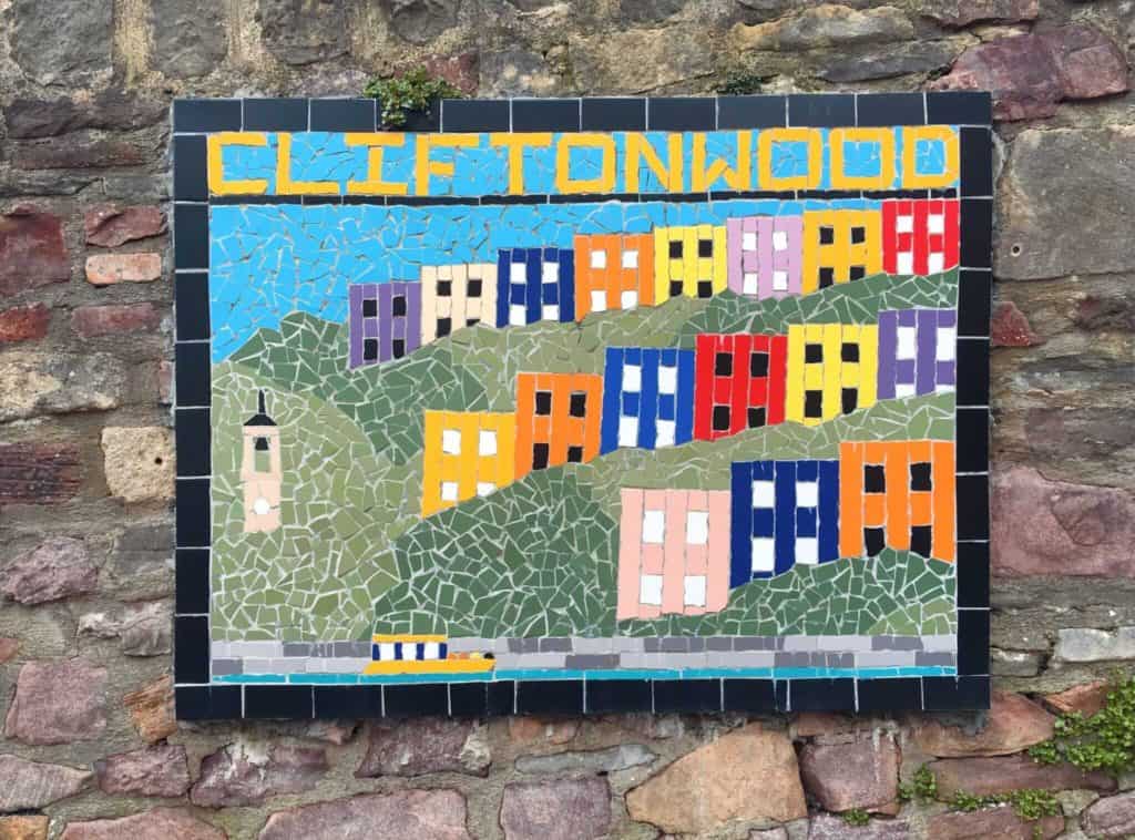 Cliftonwood colourful house mosaic Bristol