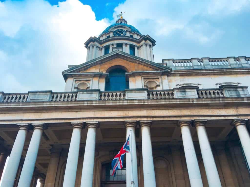 University of Greenwich with a blue sky