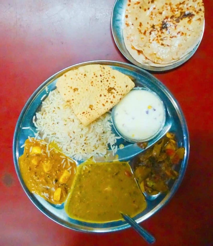Thali curry at Shri Venkatesh Restaurant Pushkar