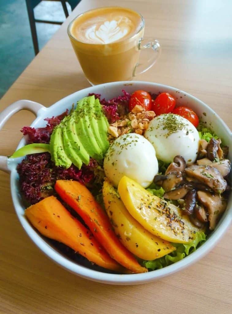 Bowl of healthy salad Carrot Fish George Town Penang