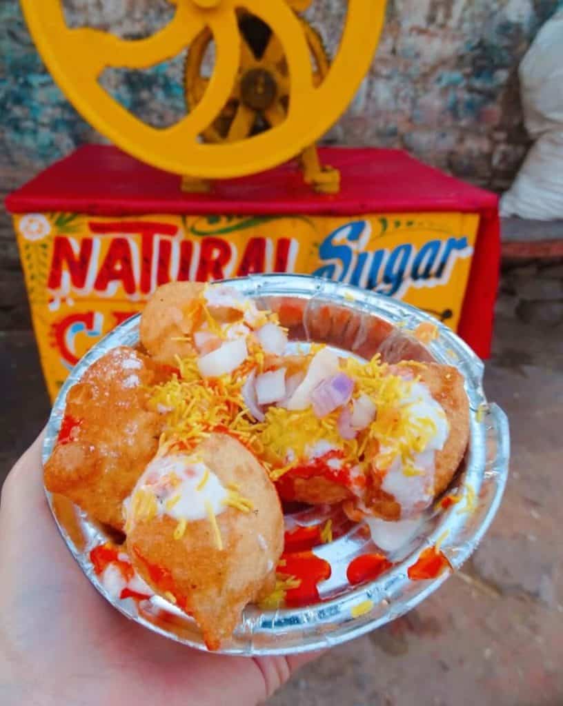Dahi puri street food in Pushkar