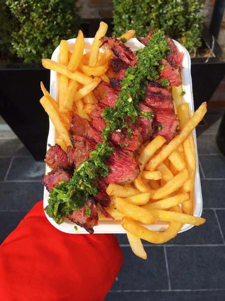 Steak and chips at Greenwich Market