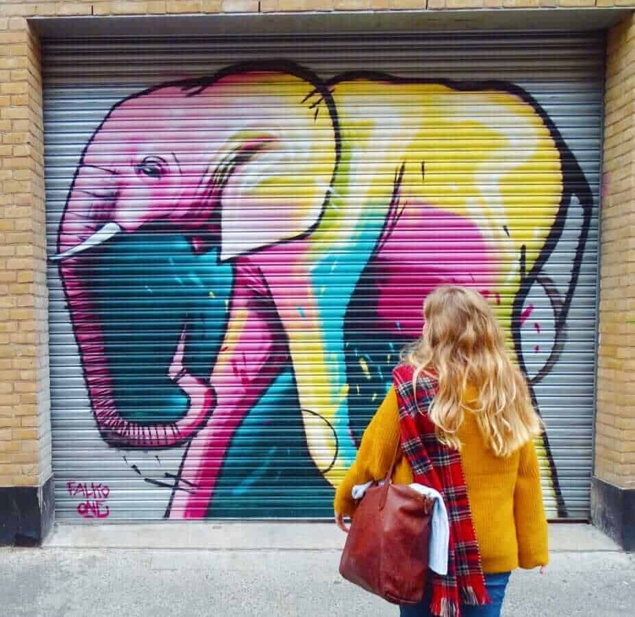 Elephant street art East London Sunday