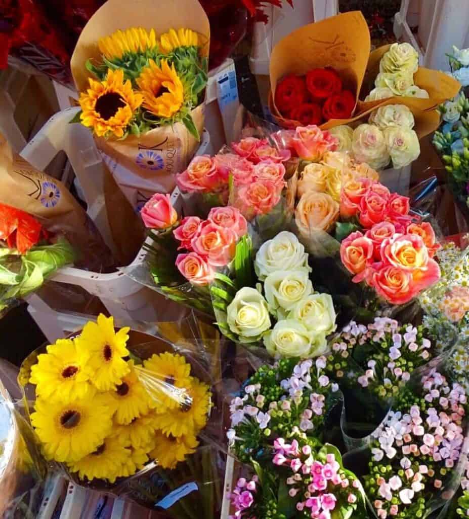Colourful bouquets at Colombia Road Flower Market