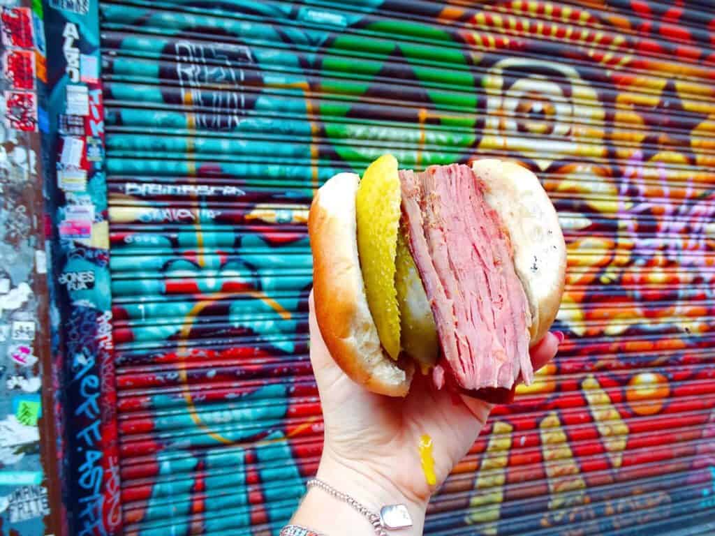 Salt beef bagel Brick Lane