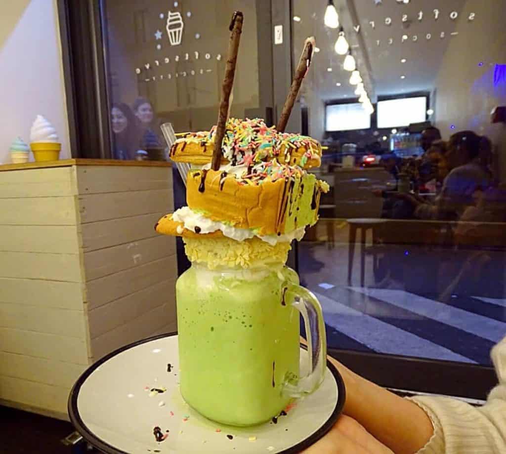 Matcha freak shake in BoxPark East London