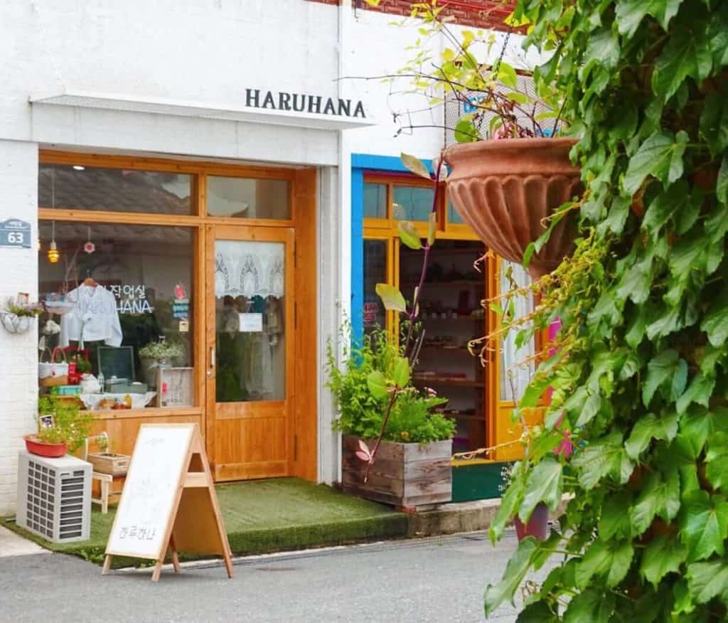 Shop fronts Seohakdong Art Village Jeonju korea