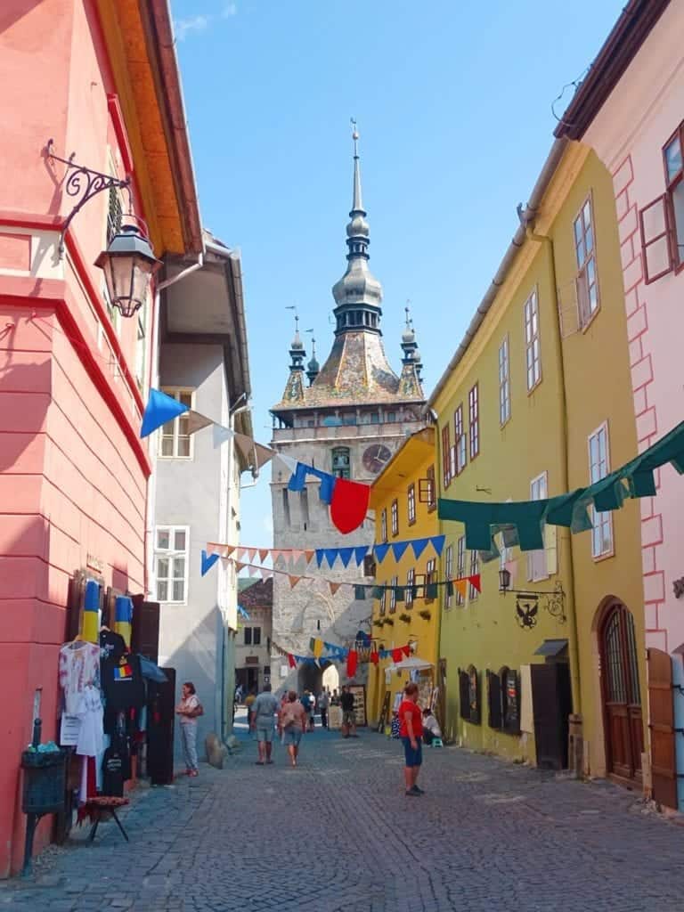 Colourful buildings Sighisoara Romania 2 weeks