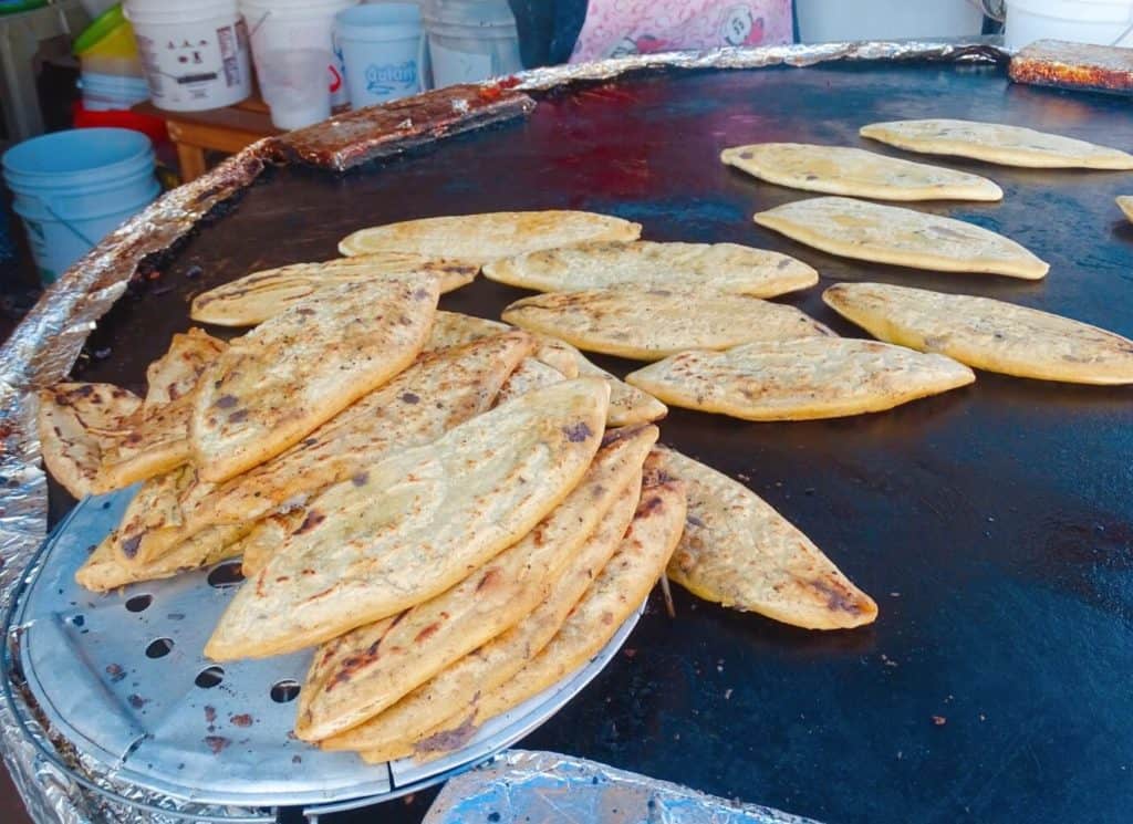 Tlacoyos Mexican street food