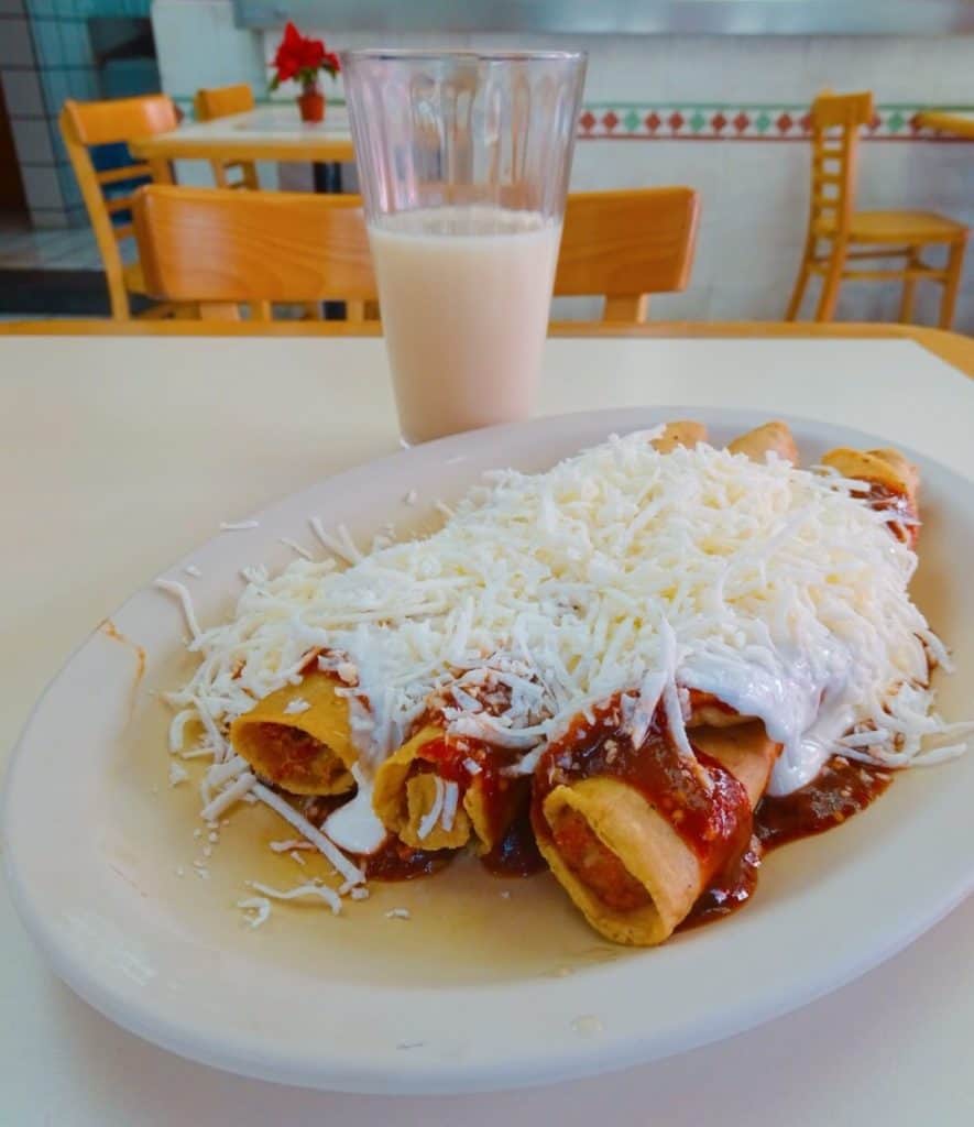 Flautas with cheese Mexican food