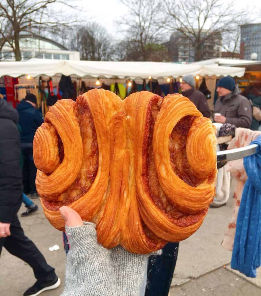 Franzbrötchen at Hamburg fish market 