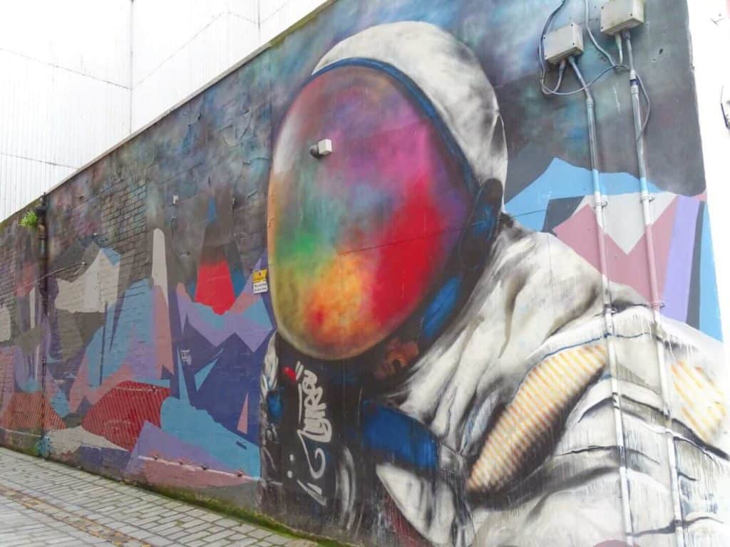 Space man mural