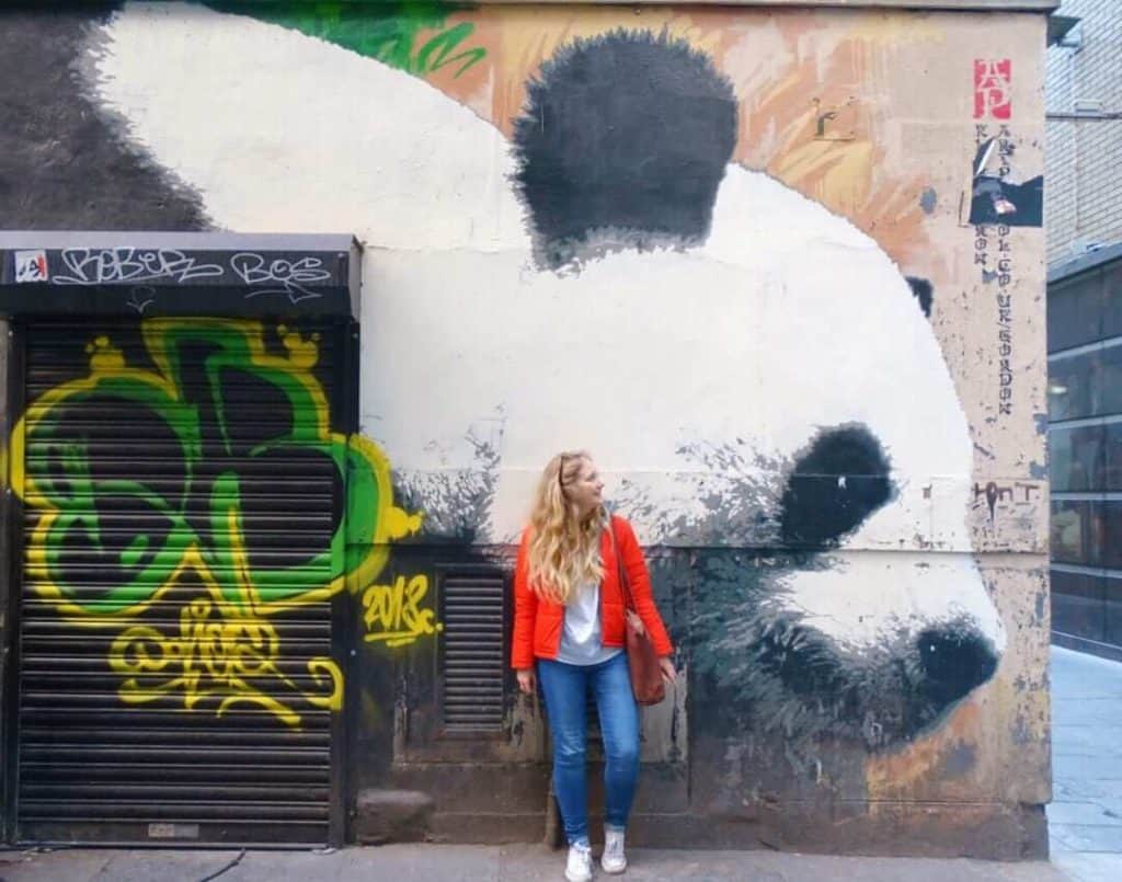 Panda street art Mitchell Lane Glasgow 