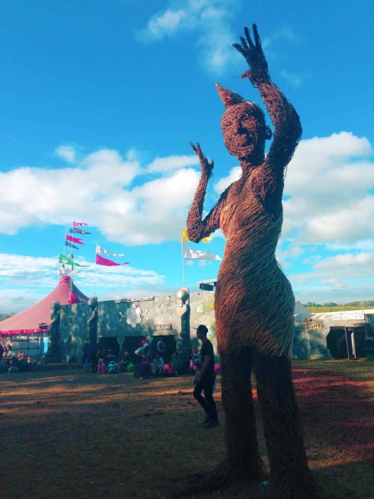 Quirky statue Glastonbury Festival