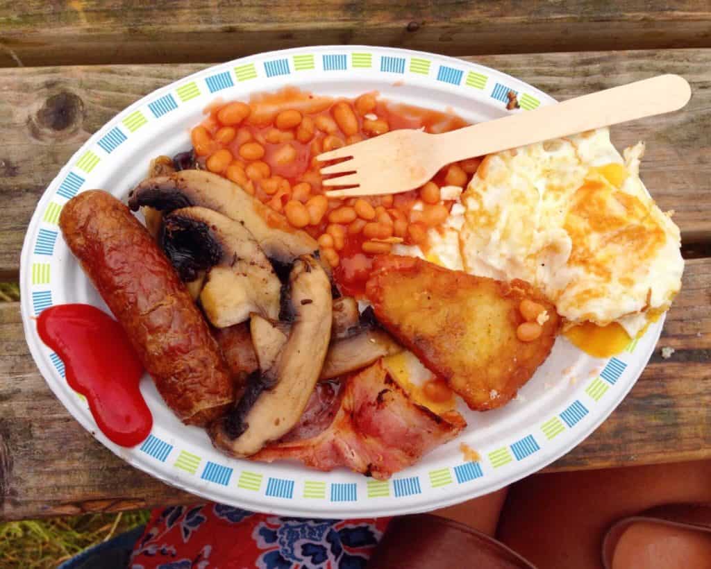 English breakfast Glastonbury Festival