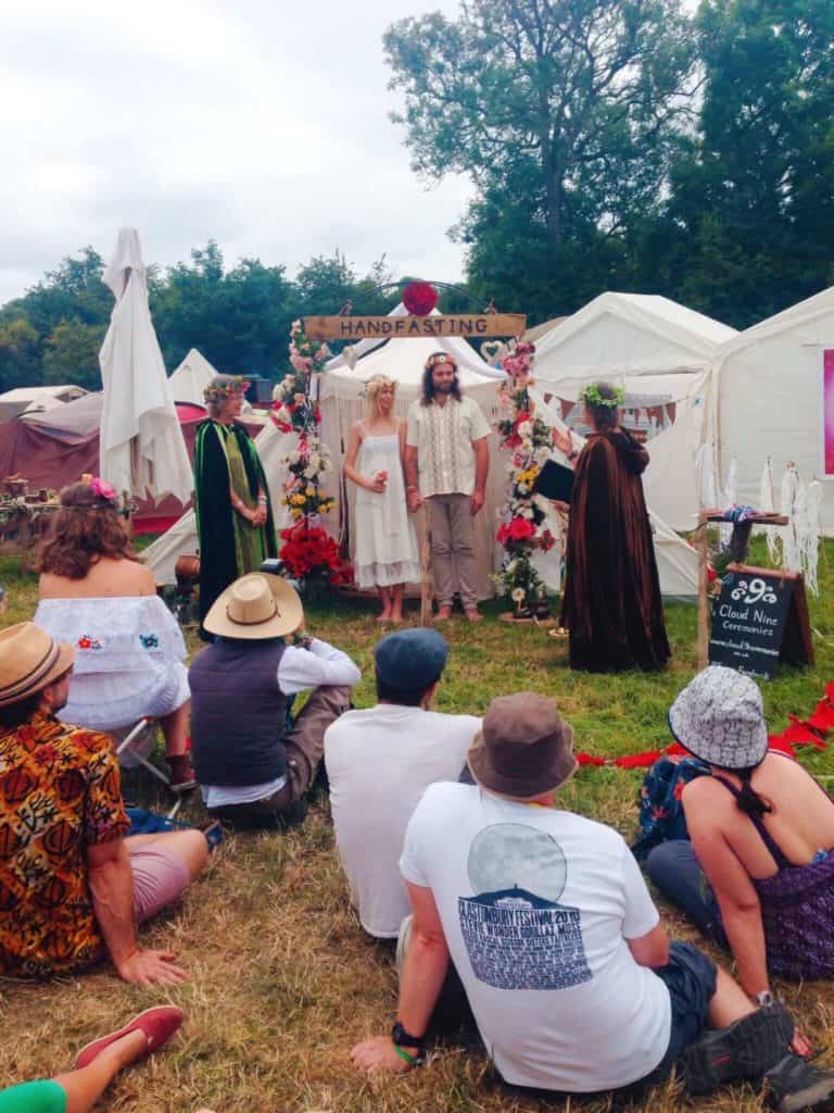 Wedding at Glastonbury festival 