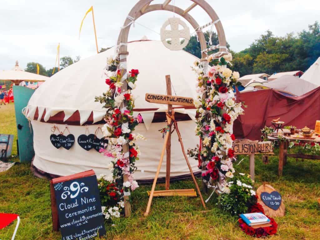Wedding tent Cloud Nine Glastonbury Festival