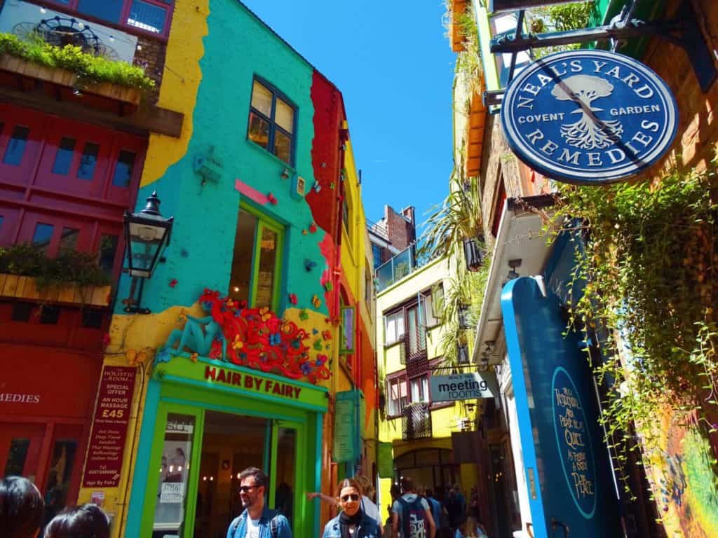 Colourful buildings Neals Yard London