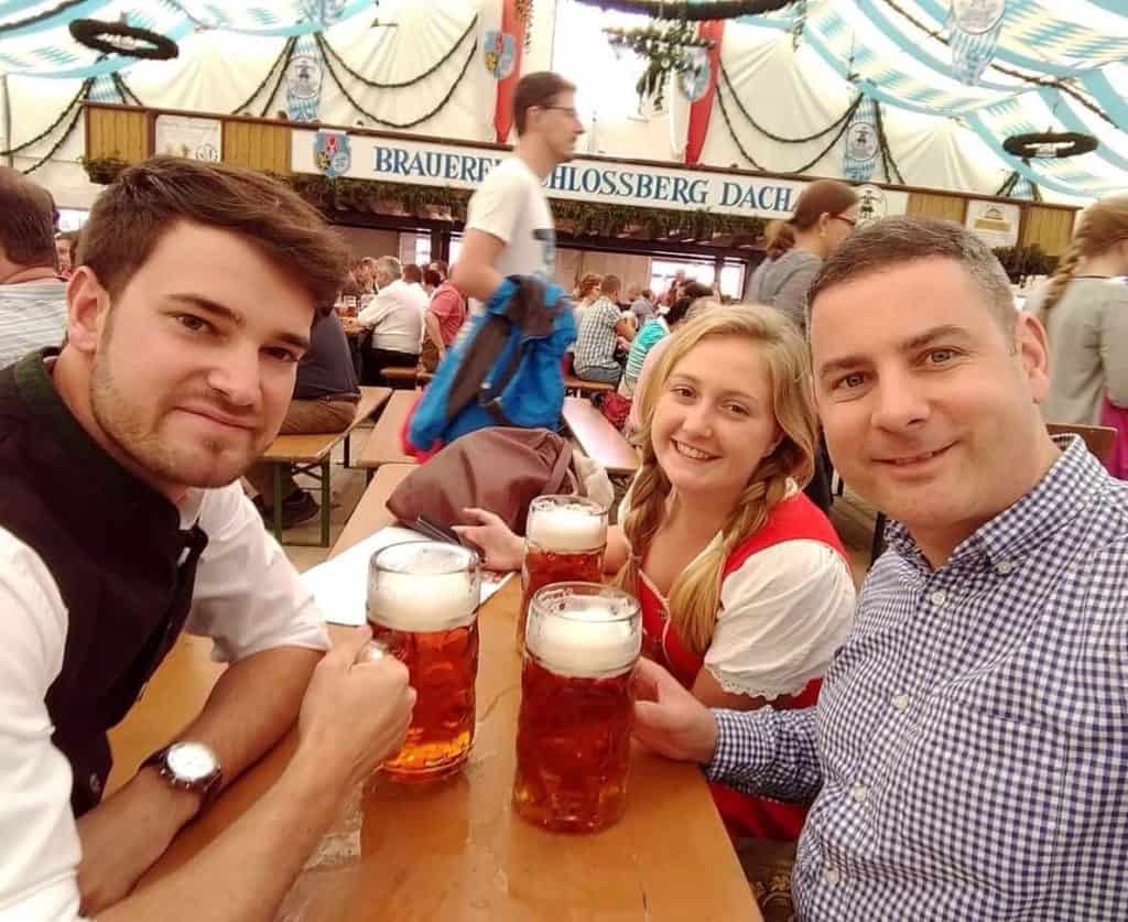 Drinking steins at Munich beer hall