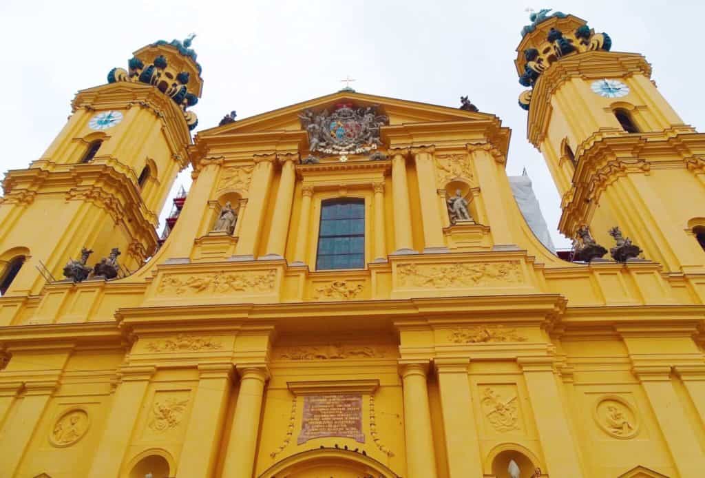 Yellow Theatinerkirche building 