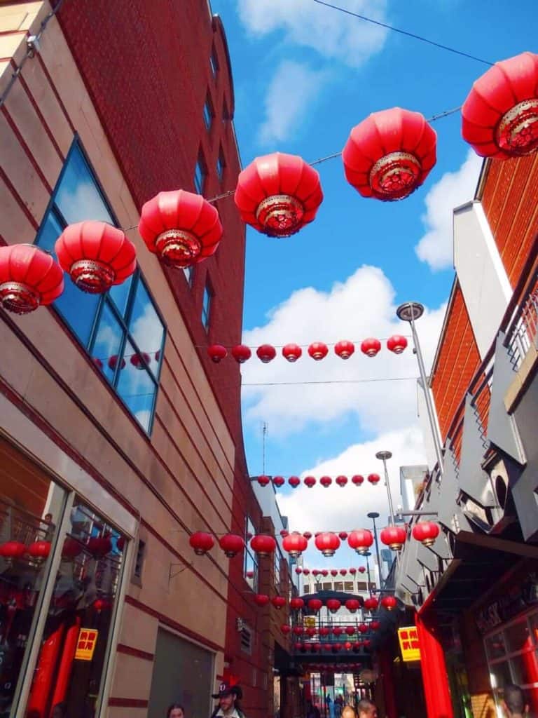 Coloured lanterns Chinese Quarter Birmingham